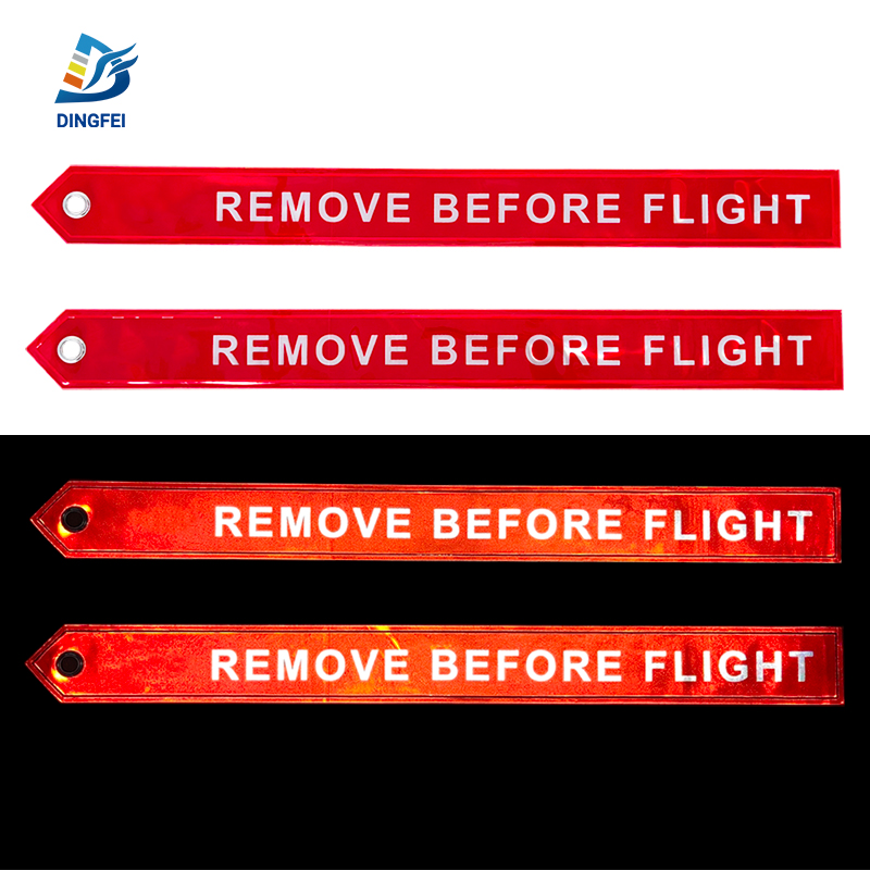 Red Remove Before Flight Reflective PVC Streamers - 